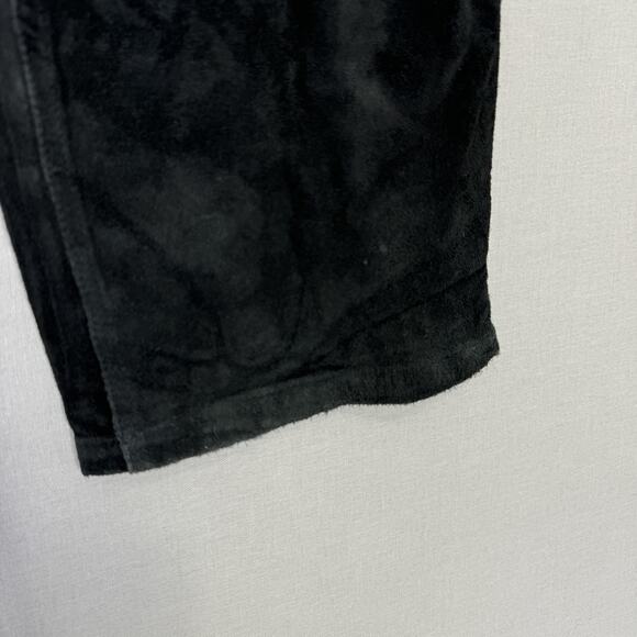 Vintage Chico's Pants Womens 12 Black Suede Leather Straight Laced Trim Y2K 90s - Picture 5 of 16